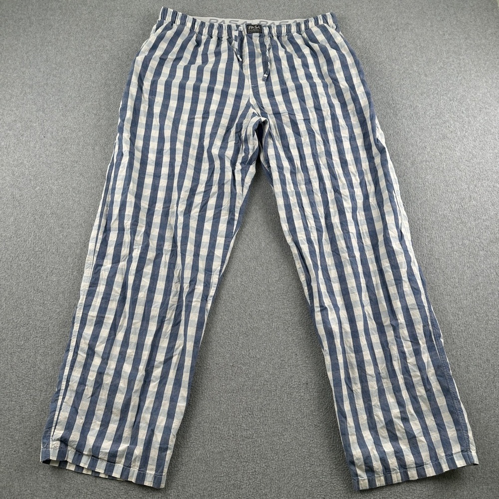 PASA Pajama Pants Mens XL Blue Striped Cotton Loungewear Sleepwear